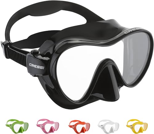 Cressi F1 Mask - Maschera Frameless per Immersioni e Snorkeling, Nero, Taglia Unica, Unisex Adulto