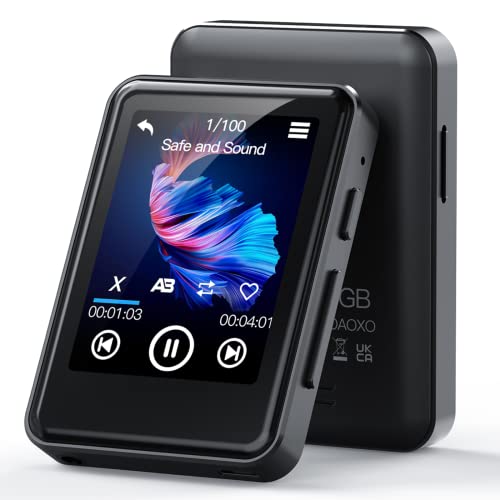 64GB Lettore MP3 con Bluetooth 5.2, ZOOAOXO MP3 con 2.4' Touch Reattivo Screen, Altoparlante Integrato, Qualità del Suono HIFI, E-Book, Sveglia, Radio FM, Registratore Vocale, Inclusi gli Auricolari