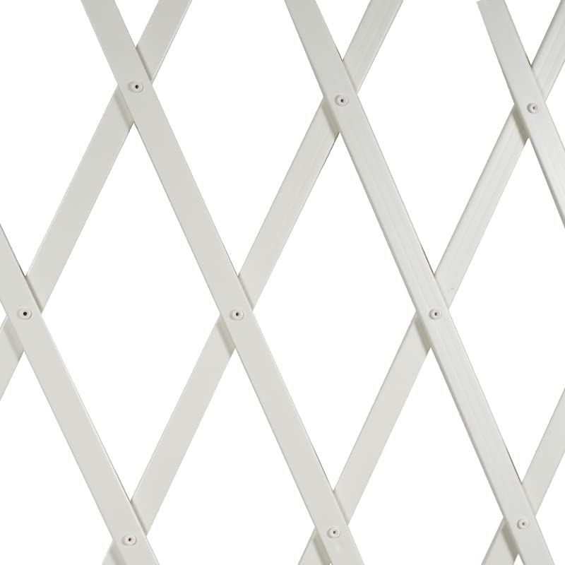 VIRSUS 1 Traliccio Estensibile in PVC 1540, Misura 100x200 cm, per Sostegno a Muro di Fiori e pianti rampicanti, per Decorazione Esterni Pannello Recinzione Giardino, terrazzo Vari Colori (Bianco)