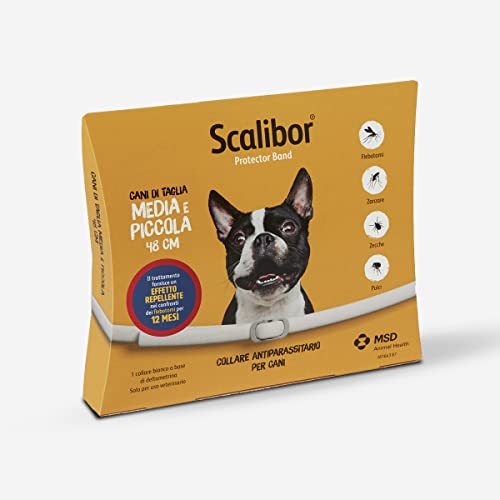 Scalibor 48cm - Collare Antiparassitario Per Cani - Collare Antipulci E Antizecche Per Cani Di Taglia Piccola E Taglia Media
