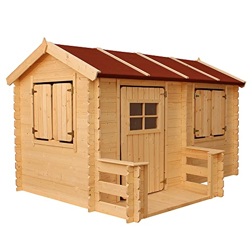 Casetta legno per bambini - Casetta giocattolo per bambini - L184xL241xA151cm/ 2.63m2 - Casetta da gioco da esterno - Casetta da giardino Timbela M503