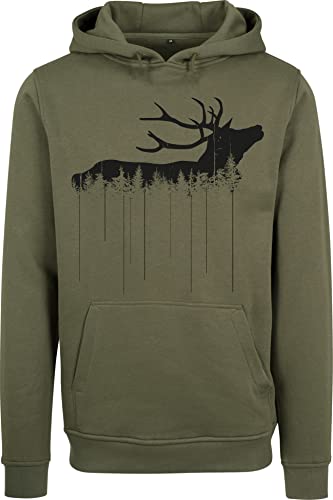 Baddery Maglione da cacciatore da uomo – regalo per cacciatori – maglione da caccia uomo – cacciatore abbigliamento accessori da caccia, Cervo bosco, XXL