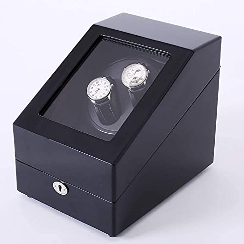LLSS Watch Box Watch Storage Box Automatic Watch Winder 2+3 Storage Display Box Organizer, Five Timer Modes Watch Winder with Safelty Lock,Black