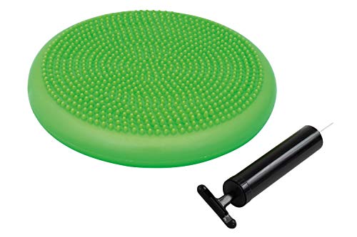 Schildkröt Fitness Balance Cushion, Cuscino da Equilibrio, Verde, con Pompa Manuale, 960030