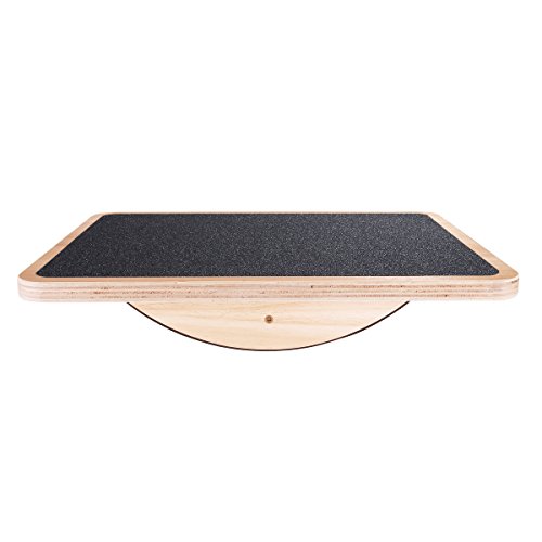 Professionale in legno Balance Board Rocker Board 445 cm in legno da scrivania di bilanciamento Trainer per esercizio Superficie antiscivolo & roller Migliora forza stabilità AB fitness Board