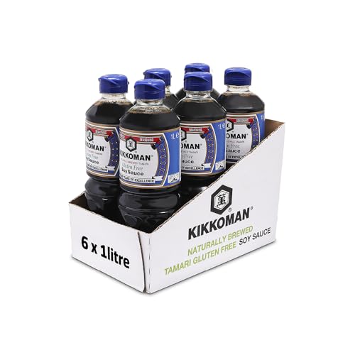 KIKKOMAN Tamari Salsa di soia senza glutine 1000 ml (confezione da 6)