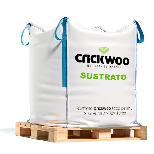 Crickwoo - Substrato di Torba arricchito con Humus di lombrico. Big-Bag 1m3-1000L (30% Humus di Vermi e 70% Torba baltica)