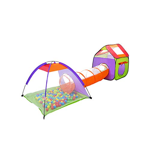 KEIKI Bliglu Tenda Igloo per Bambini con 200 Palline + Tunnel + Casetta Tenda da Gioco per Bambino Bambina Pieghevole Sistema Pop-UP Salvaspazio Portatile