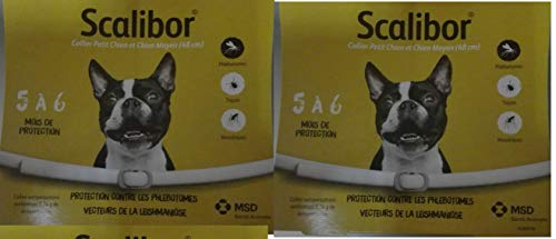 Scalibor 48cm x2 - Collare Antiparassitario Per Cani - Collare Antipulci E Antizecche Per Cani Di Taglia Piccola E Taglia Media. 12 Mesi Di Protezione
