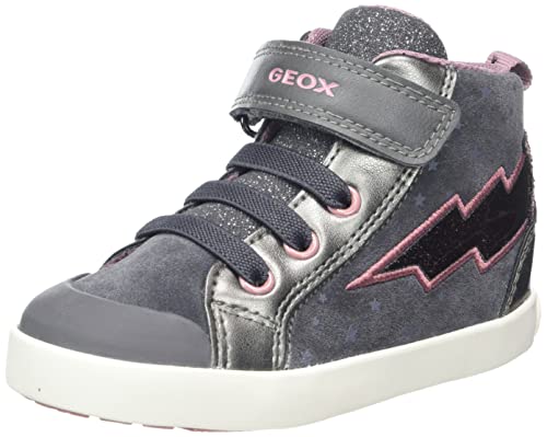 Geox B Kilwi Girl B, Sneakers Bambine e ragazze, Grigio (Dk Grey/Rose), 20 EU