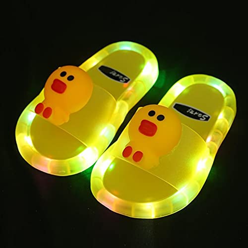 Aocase Sandali luci a LED per Bambini, Unisex Baby LED Sandali per Bambini Lampeggianti, Pantofole con Luce per Ragazze e Ragazzi,Giallo,24/25 (14.5cm / 5.7')