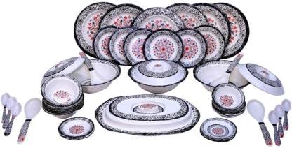 Cookware - Set di 50 piatti in melamina (motivo floreale nero), multicolore (DS19012201 )