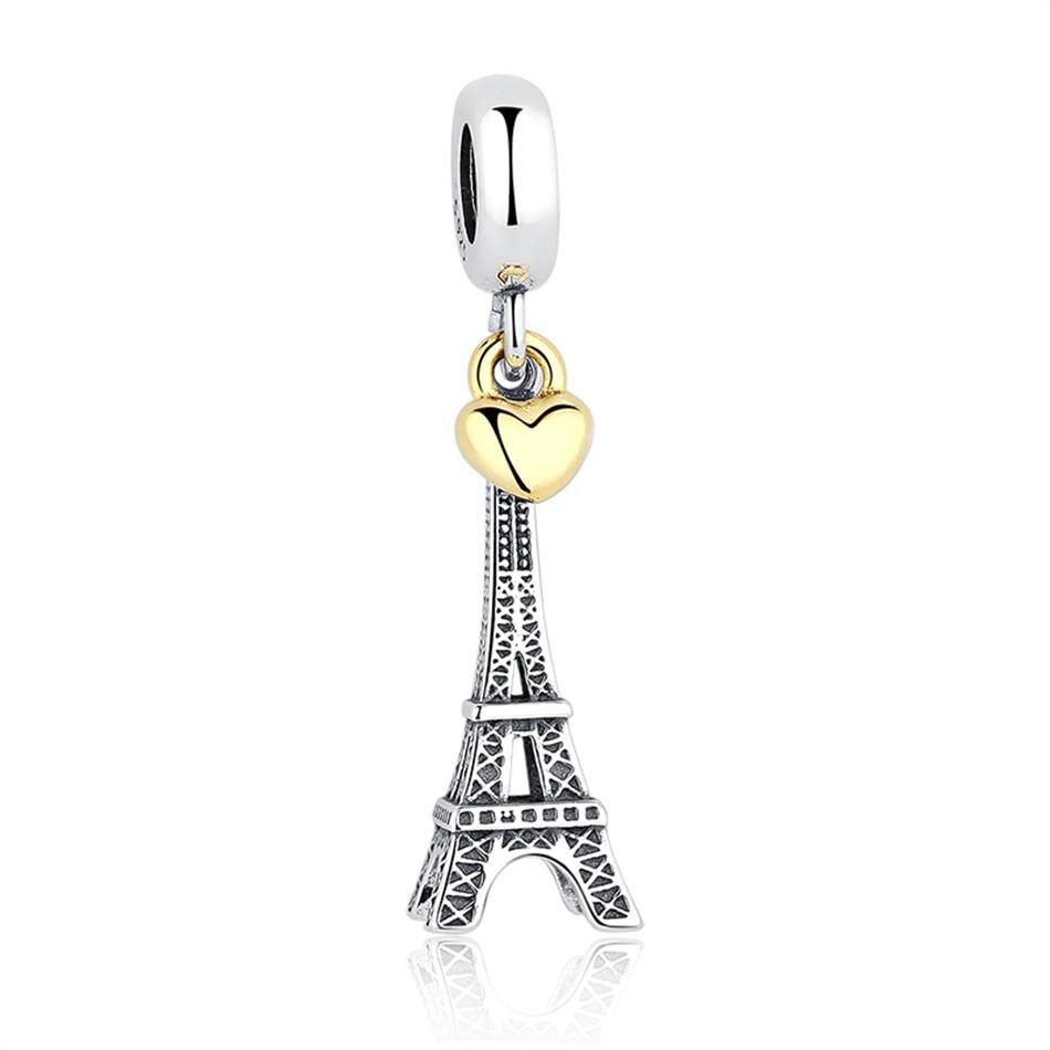 Charm Torre Eiffel Parigi Cuore in argento 925 - Les Folies (Modello Pandora)