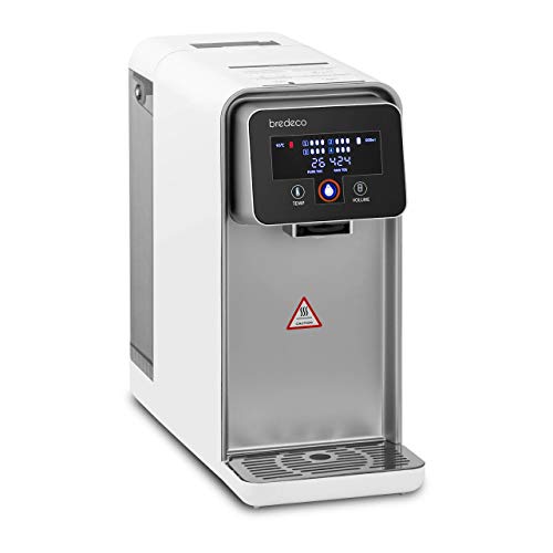 bredeco Dispenser Acqua Calda Distributore Acqua Calda BCWD-5L (5 L, 4 filtri, 2.200 W, Acciaio Inox, PP, LED)