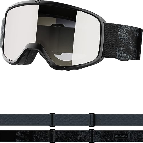 Salomon Aksium 20 S, Occhiali Sci Snowboard Unisex: Ottima Vestibilità e Comfort, Durabilità, e Superiore Protezione Oculare, Nero, Senza Taglia