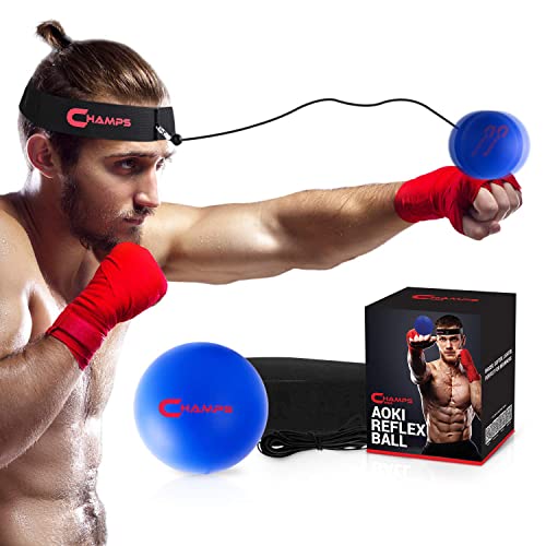 Champs MMA Boxing Reflex Ball - Attrezzatura da Boxe velocità di Combattimento, Boxe Gear Punzonatura Grande per velocità di Reazione (Principiante)