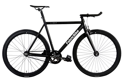 FabricBike Light – Fixed Gear bicicletta, Single Speed Fixie completa mozzo, Telaio in alluminio e forcella, ruote 28, 6 colori, 3 dimensioni, 9.45 kg (taglia M) (M-54cm, Light Matte Black)