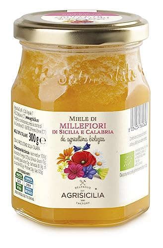 Agrisicilia Miele di Millefiori di Sicilia e Calabria Da Agricoltura Biologica - 300 g