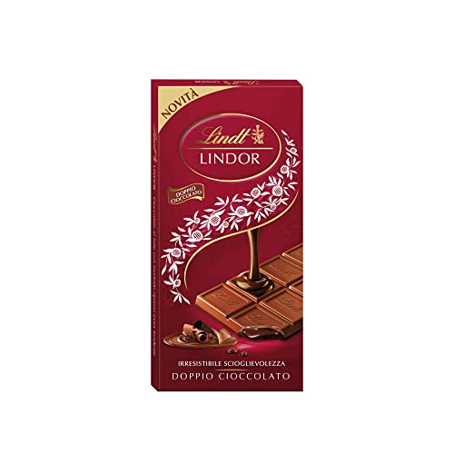 Lindt LINDOR Tavoletta Doppio Cioccolato, Cioccolato al Latte con Ripieno Fondente, formato 100g