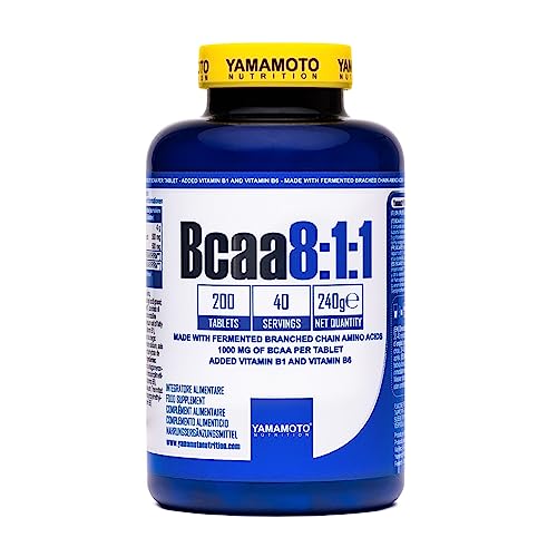 Bcaa 8:1:1 integratore alimentare di aminoacidi a catena ramificata con vitamine B1 e B6 200 compresse