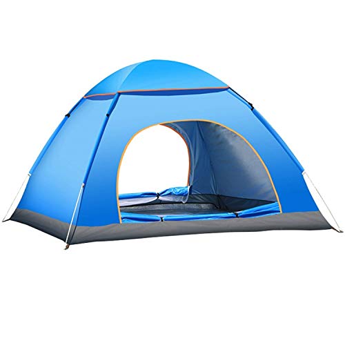 Yuanj Tenda da campeggio, tenda pieghevole a due porte con borsa per il trasporto Facile da montare, tende per zaino in spalla per viaggi di coppia, campeggio (Blu)