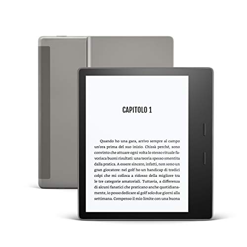 Kindle Oasis - Ora con tonalità della luce regolabile - Resistente all’acqua, 32 GB, Wi-Fi + connettività cellulare gratuita, Grafite