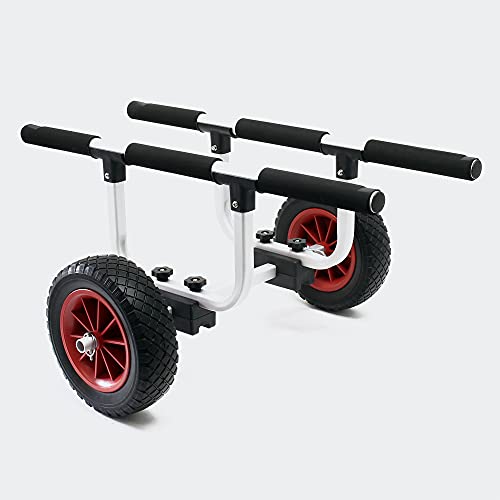 Carrello da trasporto per kayak In alluminio con ruote in PU Ø 22 cm Larghezza regolabile Max 90 kg