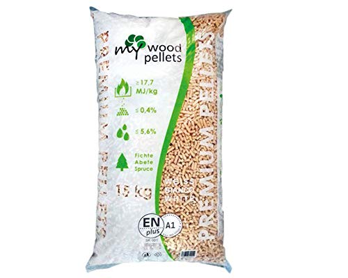 solu Pellet Abete 100% Sacco kg.15 Pellet My Wood Certificato Bianco Latte SLOVACCO Certificato A1