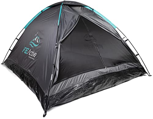FE Active - Tenda da Campeggio per 3-4 Persone con zanzariera, Facile da Montare, Impermeabile per Outdoor, Campeggio, Viaggi, Escursionismo, Trekking, Pesca, Camping | Disegnati in California, USA