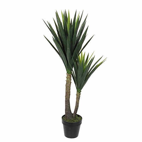 Decorazioni Mica Artificiale Yucca Palma – Yucca Palme in Vaso in plastica – H 120 X D 60 cm