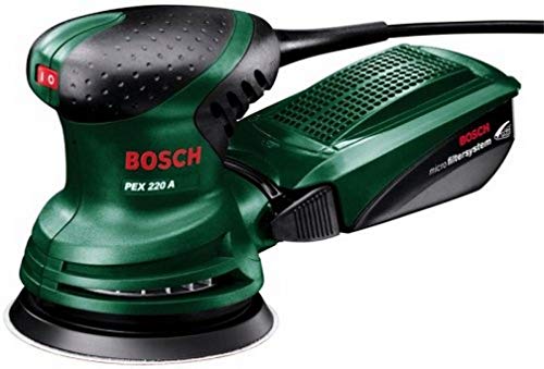 Bosch Easy Pex 220 A Levigatrice Eccentrica 220 W, Sistema Di Microfiltraggio, Verde Nero, 24.7 x 12.2 x 14.7 Cm