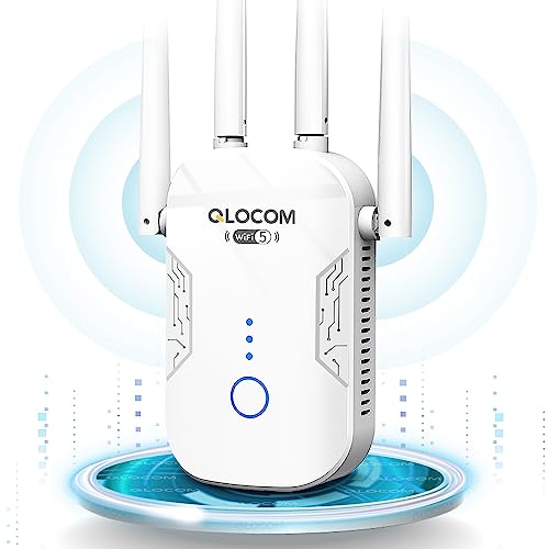 QLOCOM 2023 Nuova Ripetitore WiFi Potente Per Casa 1200Mbps Amplificatore WiFi, 5GHz & 2.4GHz Dual Band Extender WiFi Potente con WPS, Compatibile con Modem Router WiFi