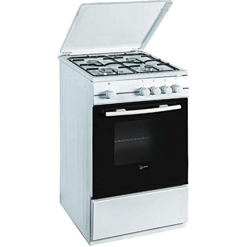 Cucina A Gas Atlantic ATGC55 Con Forno a Gas 50X50 CM Potenza 2100 Watt Fuochi 4 Colore Bianco