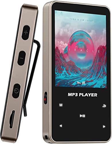 Aiworth Lettore MP3 32GB Bluetooth 5.0 - MP4 Player Multifunzionale Portatile con Radio FM, Registratore, Mini Lettore Musicale Lossless per Sport, Corsa, Supporta fino a 128GB
