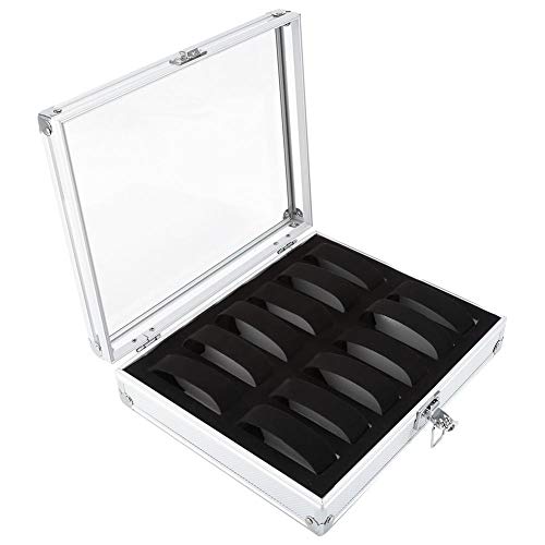 6/12 Grid Slots Rettangolo in alluminio Guarda gioielli Display Portaoggetti Organizer Box Case Nuovi armadietti(#2)