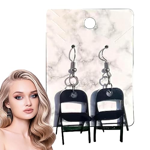 Sedia Orecchini Gioielli - Orecchini unici per le donne alla moda - Divertenti orecchini a gancio per sedia 3D per donne e ragazze, orecchini per sedia pieghevole in resina, regalo di Natale Kasmole