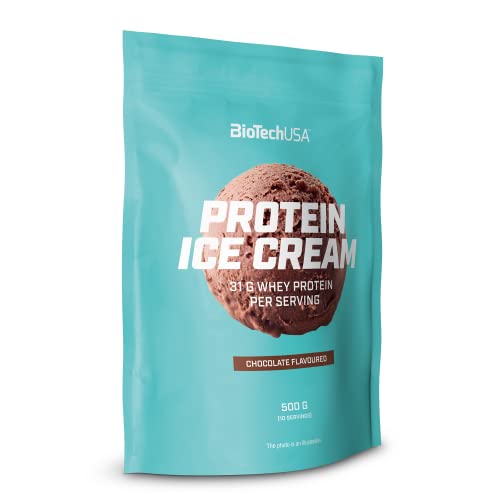BioTechUSA Protein Ice Cream, Preparato in polvere per gelato aromatizzato con proteine del siero di latte concentrate, 500 g, Cioccolato