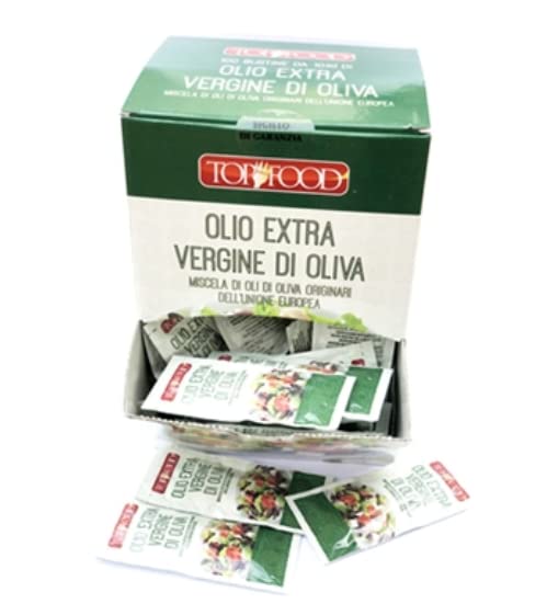 TOP FOOD - Olio Extra Vergine di Oliva Europeo in Bustine Monodose Topfood - Box 100 x 10 ml