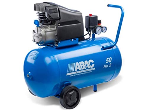 ABAC Montecarlo L20 compressore d'aria 50 litri, 2Hp pressione max 10bar, 220 litri/min, Azzurro