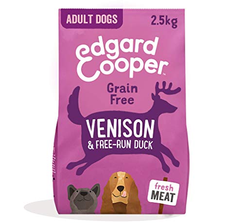 Edgard & Cooper Crocchette Cani Cibo Secco Senza Cereali Mangime Naturale, Alimentazione Completa, Sana ed Equilibrata per Cani di Ogni Taglia (Cervo/Anatra, 2.5 kg (Confezione da 1))