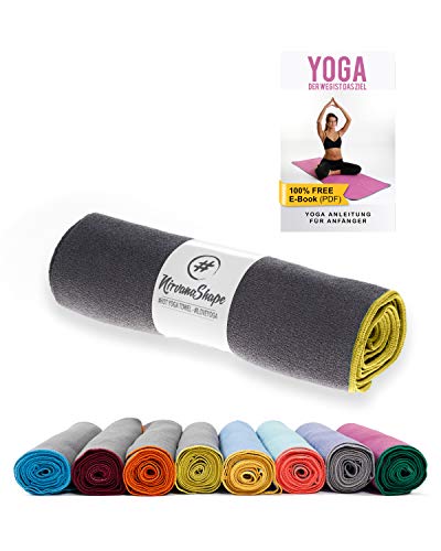 NirvanaShape ® Asciugamano da Yoga Antiscivolo | Hot Yoga Towel con Nodi Antiscivolo | Asciugamano da Yoga igienico per Tappetino [ 185 x 63 cm ]
