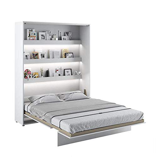 LENART Bed Concept Vertical - Letto pieghevole, 160 x 200, colore: bianco satinato