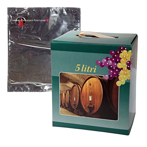 Emporio Enologico Vesuviano Sacca Bag in Box E Scatola Colore Verde Generico - Sacca Vino - Scatola Vino - 5 Litri - Made in Italy - Kit 10 PZ -