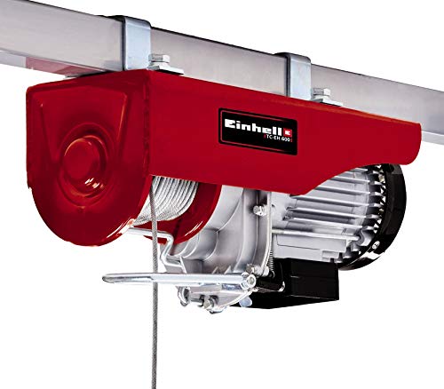 Einhell TC-EH 600 Argano elettrico (220-240 V, 50 Hz, 1050 W portata senza rullo guida 300 kg, portata con rullo guida 600 kg, cavo 18m)