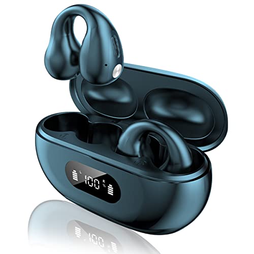 AOYU Cuffie Bluetooth V5.3 Auricolari Bluetooth Sportivi Conduzione Ossea Clip auricolari Non Nell'orecchio Cancellazione Rumore Touch Control con HD Mic Stereo Impermeabile Cuffiette