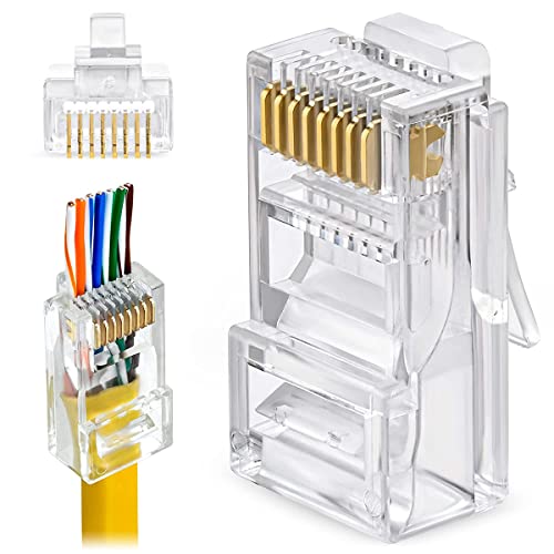 Greluma 40 Pz Connettori passanti RJ45 CAT6 Estremità Spina terminale di rete placcata in oro Ethernet