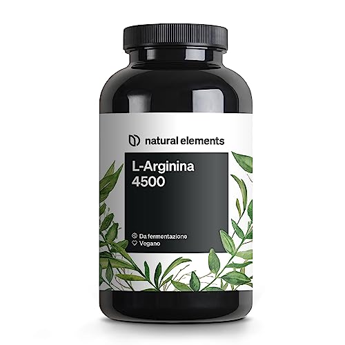 L-Arginina – 365 capsule vegane – 4500 mg di L-arginina HCL vegetale per dose giornaliera (3750 mg di L-arginina pura) – ad alto dosaggio – prodotta e testata in laboratorio in Germania