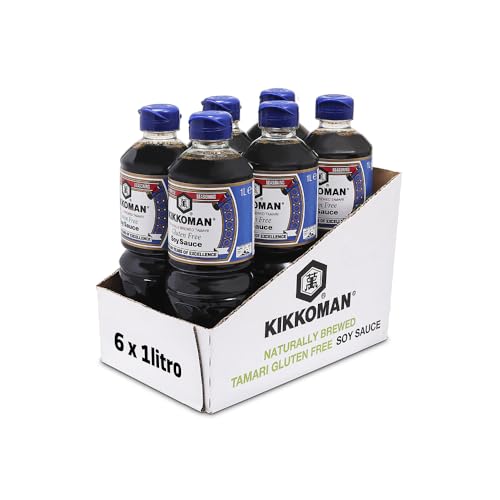 KIKKOMAN Tamari Glutine salsa di soia 1 Litro (1L)