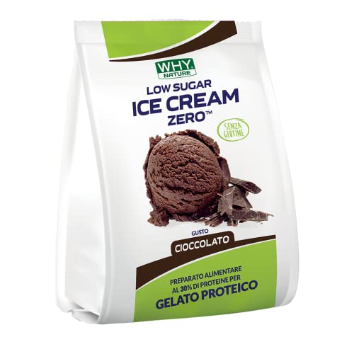 WHY NATURE LOW SUGAR ICE CREAM ZERO - Preparato Per Gelato Proteico - Senza Glutine - Gusto Cioccolato - 200 gr