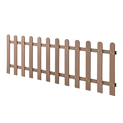 neu.holz Steccato per Giardino Recinzione WPC Legno Composito 200 x 60 cm con 12 Doghe Marrone